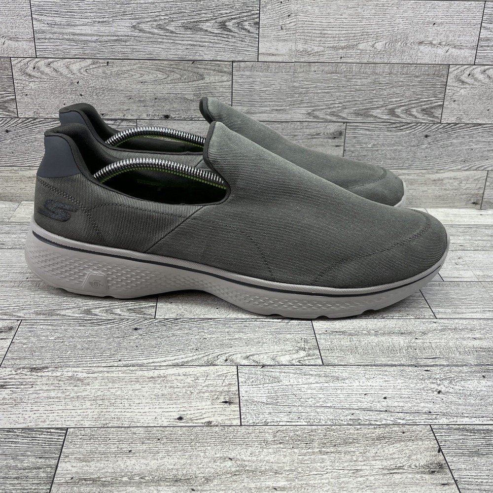 Skechers GoWalk 4 Gray Athletic Walking Slip On Sneaker Shoes 54153 Men Size 13 - Picture 3 of 10